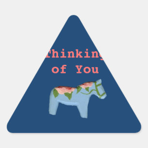 Att tänka på dig Ro Dala Horse Triangelformat Klistermärke