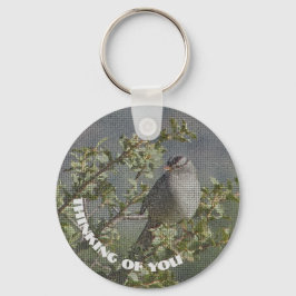 Att tänka på dig Sparrow Mosaic Little Bird Friend Nyckelring