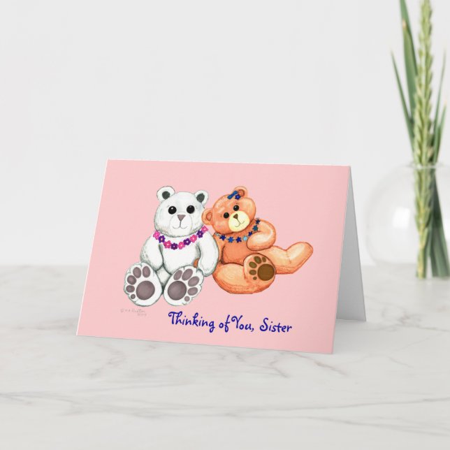 Att tänka på dig, Syster Greeting Card Kort (Framsida)