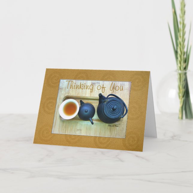 Att tänka på dig Tea Set Stilla foto-Anpassningsba Kort (Framsida)