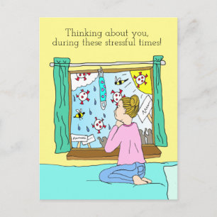 Att tänka på dig under dessa häftiga tider vykort