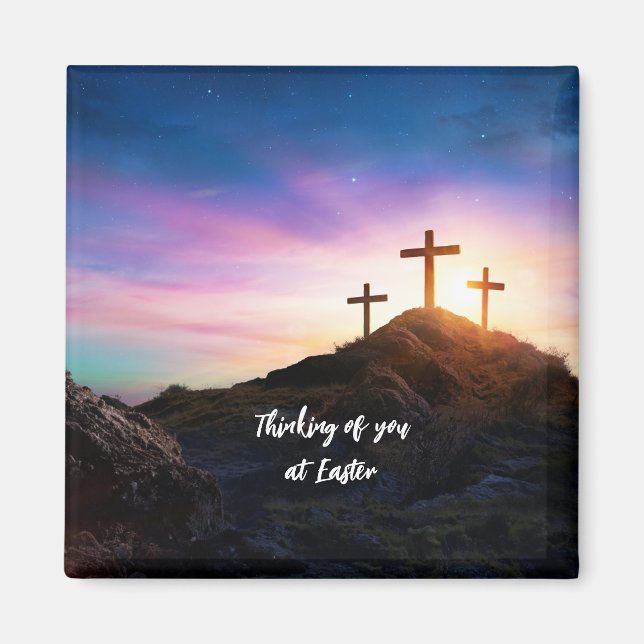 Att tänka på dig vid Påsk redigerbar text Magnet (Framsidan)