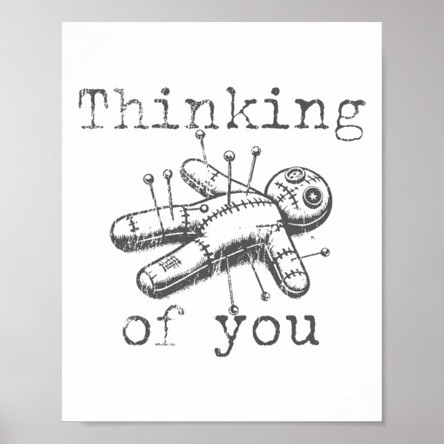 Att tänka på dig Voodoo Doll Funny Halloween 2024 Poster (Framsidan)