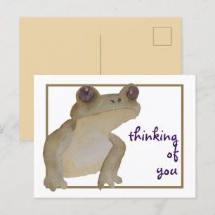 Att tänka på dig Watercolor Frog Vykort