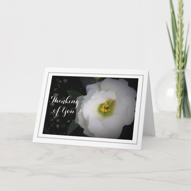Att tänka på dig White Lisianthus Kort (Framsida)