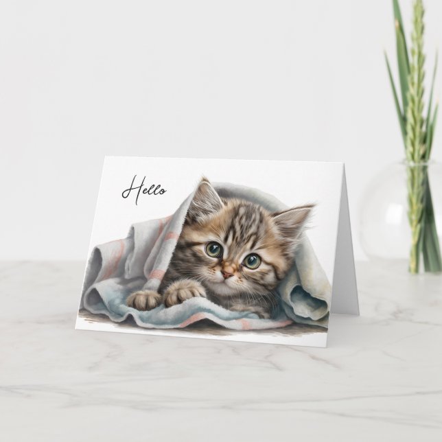 Att tänka på din katt i Blanket Kort (Framsida)