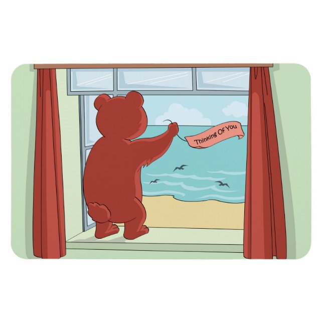 Att tänka på din Nalle som saknar dig Cute Art Magnet (Horisontell)