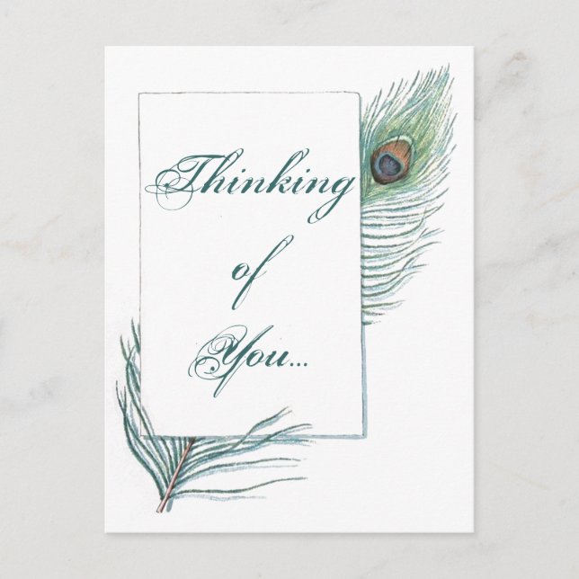 Att tänka på din Peacock Feather-inspiration Vykort (Framsida)