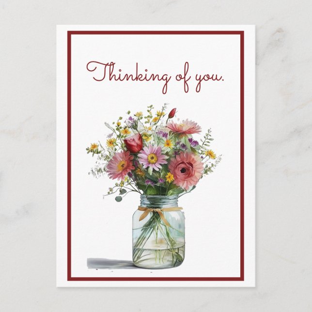 Att tänka på dina vattenfärgade Daisy i Burk Vykort (Framsida)