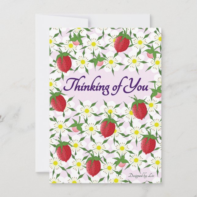 Att tänka på ditt jordgubbskort tack kort (Framsida)