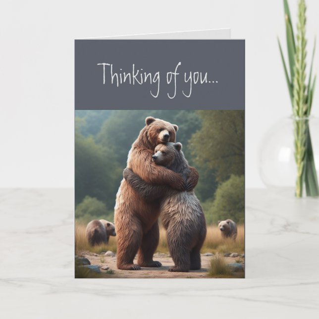 Att tänka på ditt underbara Hugs Bear Animal Kort (Framsida)