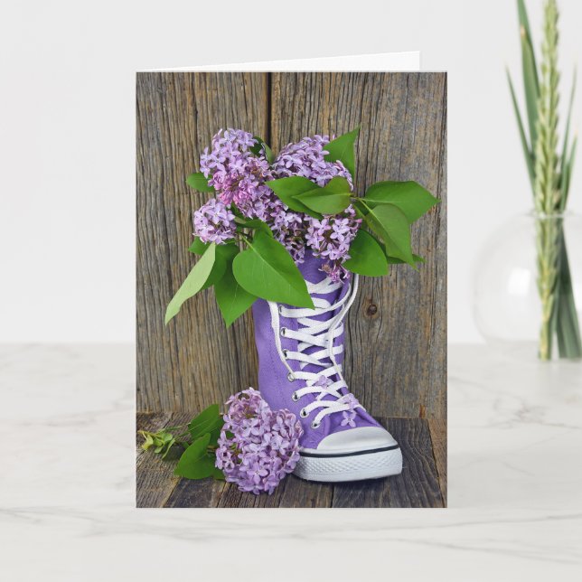 Att tänka på er lilac bouquet kort (Framsida)