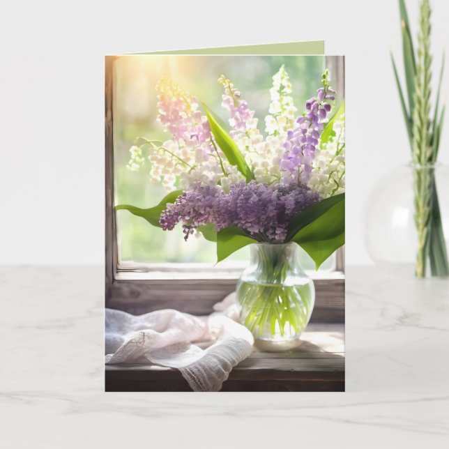Att tänka på er Lily of The Valley och Lilacs Kort (Framsida)
