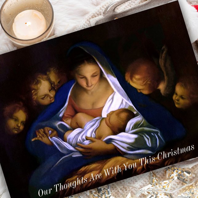 Att tänka på er medkänsla med Änglar Helgkort (Mary and baby Jesus Condolence Bereavement Sympathy Thinking of You Christmas Cards)