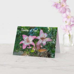 Att tänka på er Rosa Lily Kort