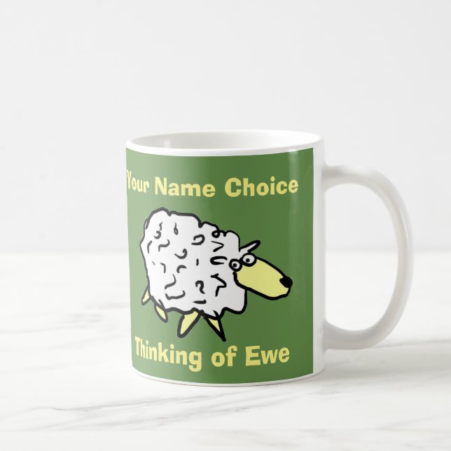 Att tänka på Ewe - med Personlig Namn Kaffemugg (Höger)