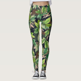 Att tänka på Löv Grenar Camo Mönster Leggings