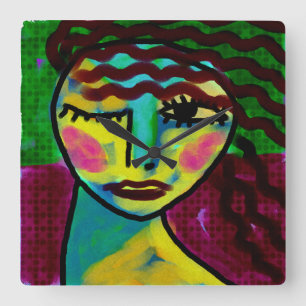 Att tänka på Original Abstrakt Art Fyrkantig Klocka
