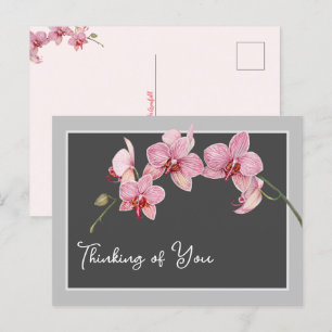Att tänka på Rosa i vattenfärgen Moth Orchids Helg Vykort
