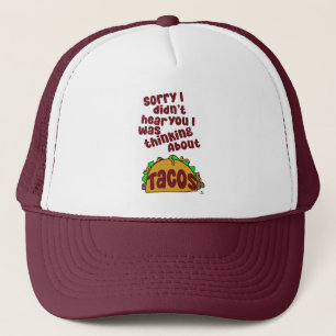 Att tänka på Tacos Funny Food Slogan Tecknad Keps