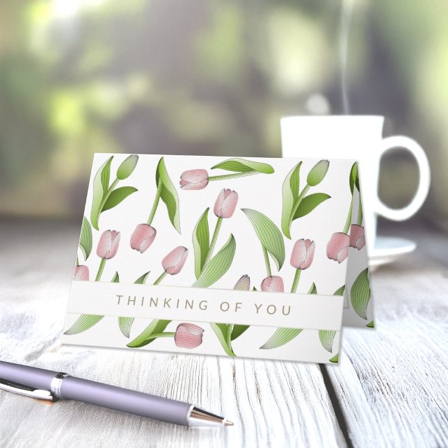 Att tänka på You Modern Rosa Tulip Kort (Skapare uppladdad)