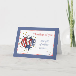 Att tänka på You USA Gift med Stars och stripes Kort