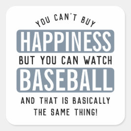 Att titta på Baseball är Happny Baseball. Fyrkantigt Klistermärke