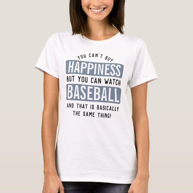 Att titta på Baseball är Happny Baseball. T Shirt (Framsida)