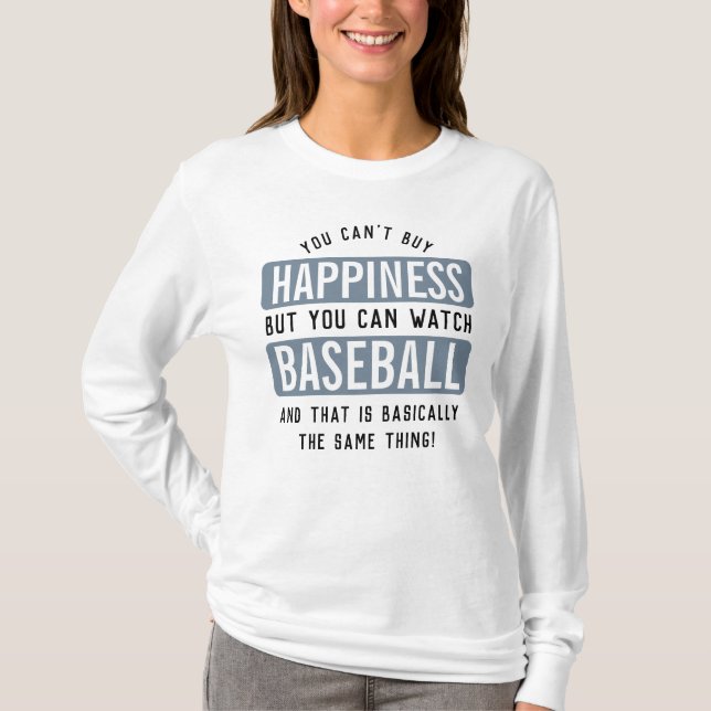 Att titta på Baseball är Happny Baseball. T Shirt (Framsida)