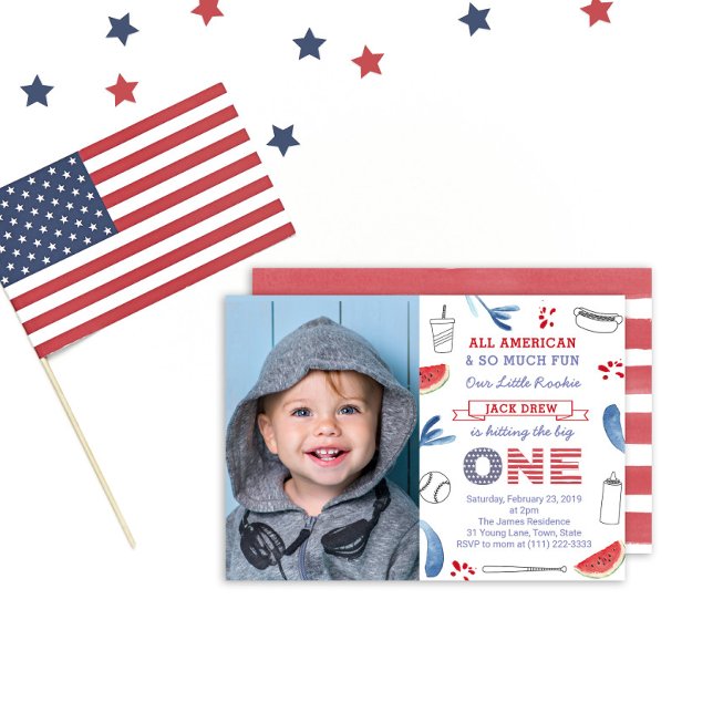 Att träffa den stora basebollen 1:a födelsedagen B Inbjudningar (Skapare uppladdad)