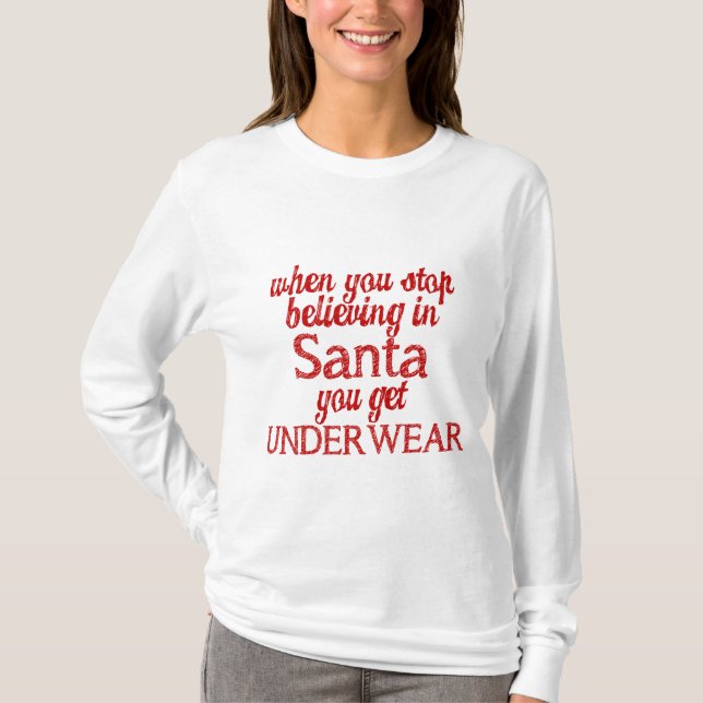 Att tro i Santa eller får underkläder T-shirt (Framsida)