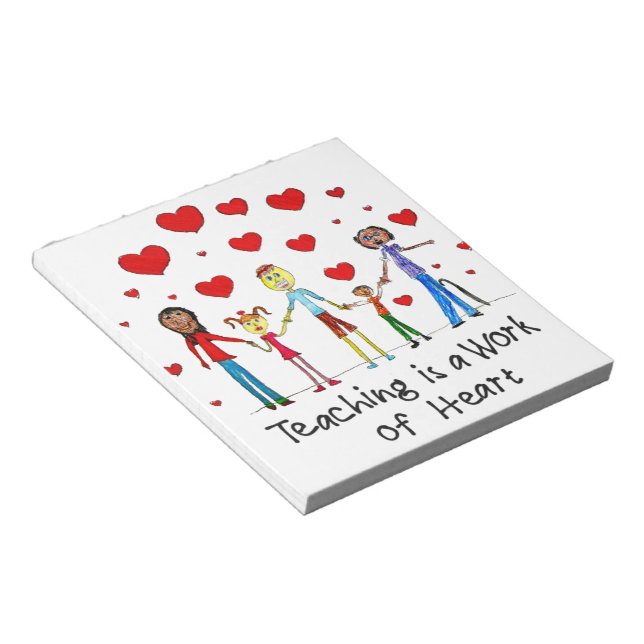 Att undervisa är ett hjärtearbete anteckningsblock (Vinklad)