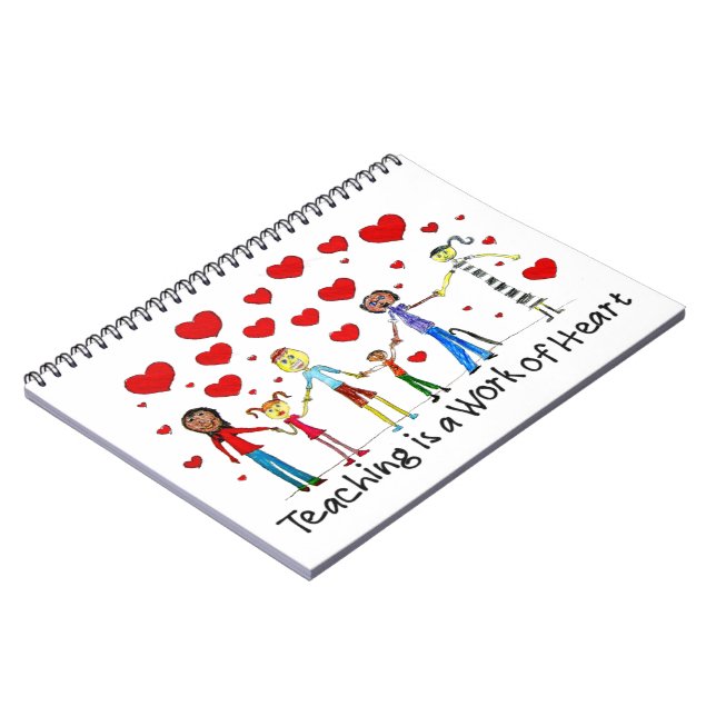 Att undervisa är ett hjärtearbete anteckningsbok med spiral (Vänstra Sidan)