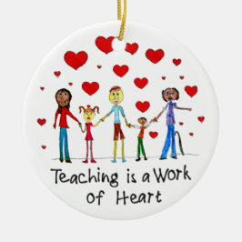Att undervisa är ett hjärtearbete julgransprydnad keramik