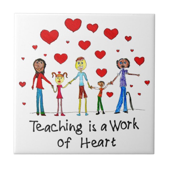 Att undervisa är ett hjärtearbete kakelplatta (Framsidan)