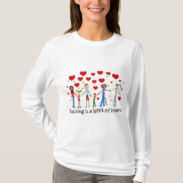 Att undervisa är ett hjärtskärande arbete tee shirt (Framsida)