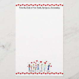 Att undervisa är ett hjärtstationeri brevpapper