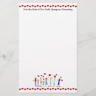 Att undervisa är ett hjärtstationeri brevpapper