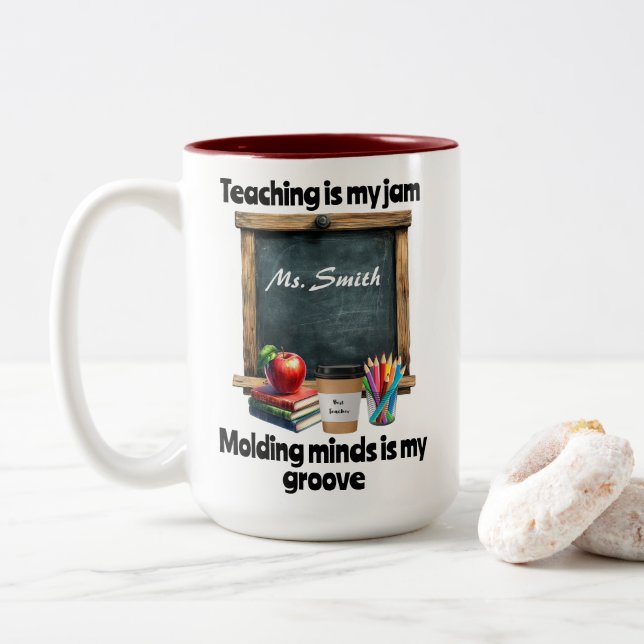 Att undervisa är mitt Sylt T-Shirt Två-Tonad Mugg (Med munk)