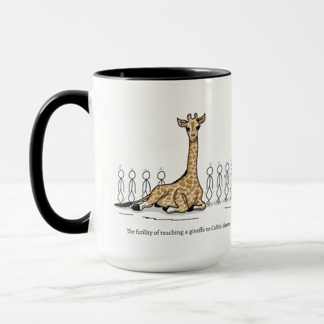 Att undervisa en giraffe till keltisk dans 15 oz M Mugg (Vänster)