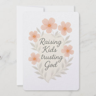 Att Uppfostra Barn som Litar på Gud Rosa Blommig K Julkort