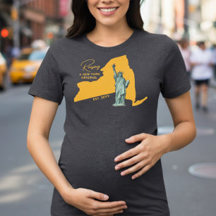 Att uppfostra en New York Original Map och Statue T Shirt
