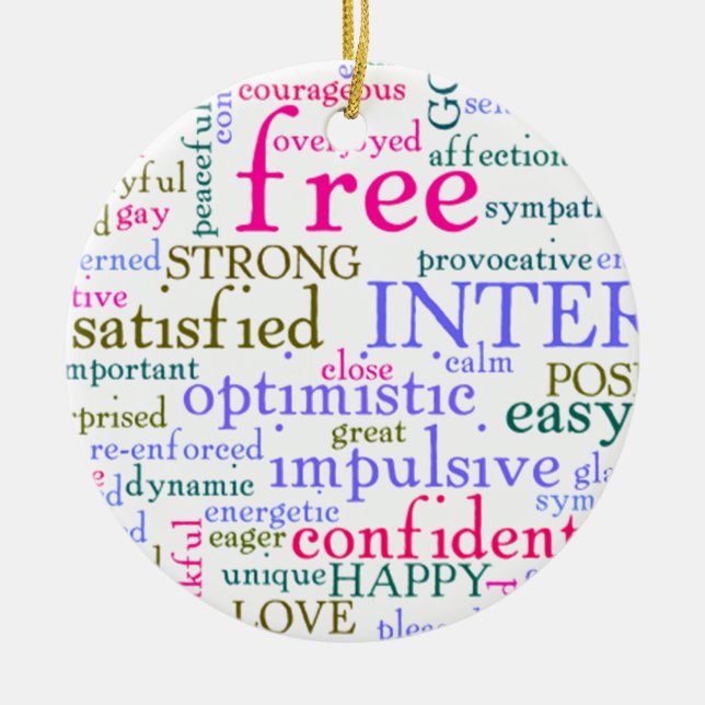 Att uppmuntra Ord Julgransprydnad Keramik (Framsidan)