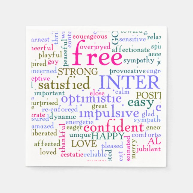 Att uppmuntra Ord Pappersservett (Framsidan)