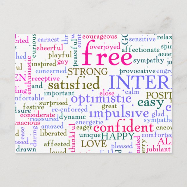 Att uppmuntra Ord Vykort (Framsida)