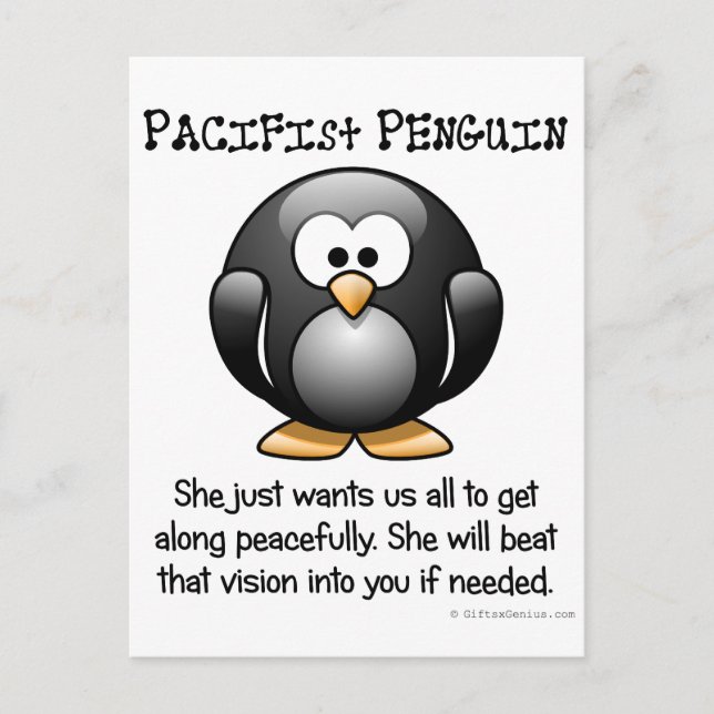 Att uppnå fred genom våld vykort (Framsida)