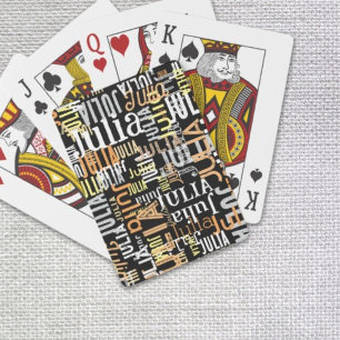 Att upprepa hennes Namn i Färg över svart Casinokort