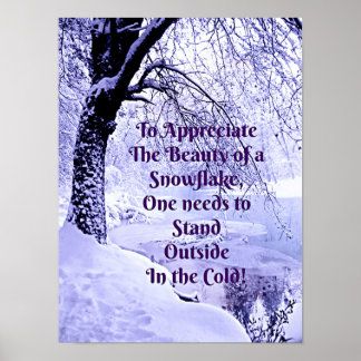 Att uppskatta en snöflammas skönhet poster