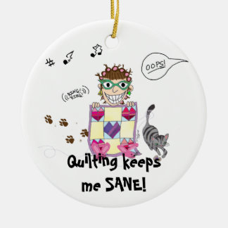Att vaddera håller mig FÖRNUFTIG! Prydnad Julgransprydnad Keramik