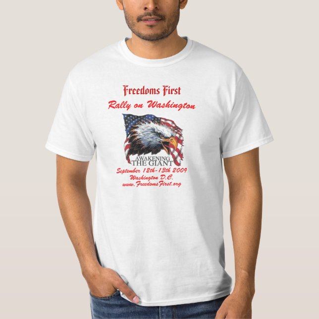 att vakna friheter först, samlar på Washington, S… Tee Shirt (Framsida)